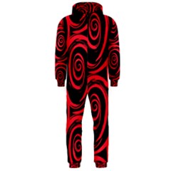 Abtract  Red Roses Pattern Hooded Jumpsuit (men) 