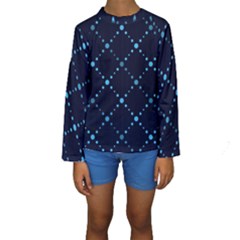 Seamless Geometric Blue Dots Pattern  Kid s Long Sleeve Swimwear