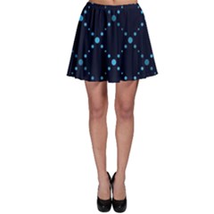 Seamless Geometric Blue Dots Pattern  Skater Skirt by TastefulDesigns