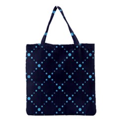 Seamless Geometric Blue Dots Pattern  Grocery Tote Bag by TastefulDesigns