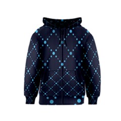 Seamless Geometric Blue Dots Pattern  Kids  Zipper Hoodie by TastefulDesigns