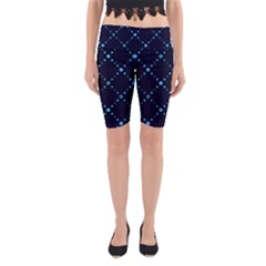 Seamless Geometric Blue Dots Pattern  Yoga Cropped Leggings