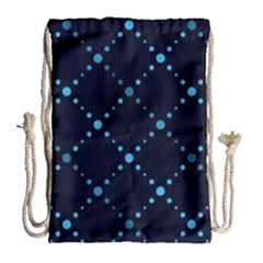 Seamless Geometric Blue Dots Pattern  Drawstring Bag (large)