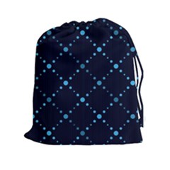 Seamless Geometric Blue Dots Pattern  Drawstring Pouches (xxl)