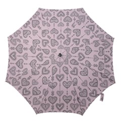 Sketches Ornamental Hearts Pattern Hook Handle Umbrellas (small)