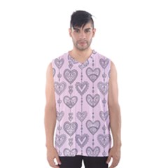 Sketches Ornamental Hearts Pattern Men s Basketball Tank Top by TastefulDesigns