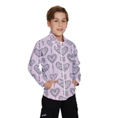 Sketches Ornamental Hearts Pattern Wind Breaker (kids) by TastefulDesigns