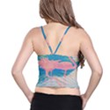 Two Pink Flamingos Pop Art Spaghetti Strap Bra Top View2