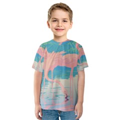 Two Pink Flamingos Pop Art Kid s Sport Mesh Tee