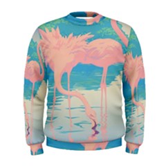 Two Pink Flamingos Pop Art Men s Sweatshirt by WaltCurleeArt