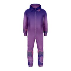 Abstract Tropical Birds Purple Sunset  Hooded Jumpsuit (kids) by WaltCurleeArt