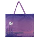 Abstract Tropical Birds Purple Sunset  Zipper Large Tote Bag View1