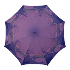 Abstract Tropical Birds Purple Sunset Golf Umbrellas by WaltCurleeArt