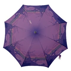 Abstract Tropical Birds Purple Sunset Hook Handle Umbrellas (medium)