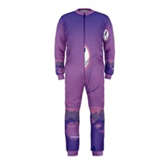 Abstract Tropical Birds Purple Sunset Onepiece Jumpsuit (kids) by WaltCurleeArt