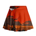 Tropical Birds Orange Sunset Landscape Mini Flare Skirt View1