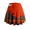 Tropical Birds Orange Sunset Landscape Mini Flare Skirt View2