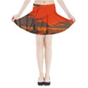 Tropical Birds Orange Sunset Landscape Mini Flare Skirt View3