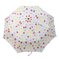 Seamless Colorful Flowers Pattern Folding Umbrellas