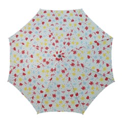 Seamless Colorful Flowers Pattern Golf Umbrellas