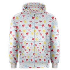 Seamless Colorful Flowers Pattern Men s Zipper Hoodie