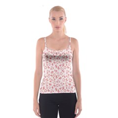 Red Seamless Floral Pattern Spaghetti Strap Top