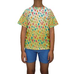 Colorful Balloons Backlground Kid s Short Sleeve Swimwear