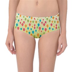 Colorful Balloons Backlground Mid-waist Bikini Bottoms