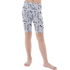 Hand Painted Floral Pattern Kid s Mid Length Swim Shorts