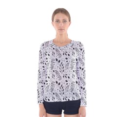 Hand Painted Floral Pattern Women s Long Sleeve Tee