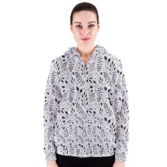 Hand Painted Floral Pattern Women s Zipper Hoodie