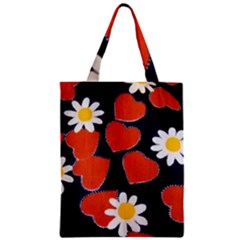 1960s Dasies And Hearts Collage Zipper Classic Tote Bag