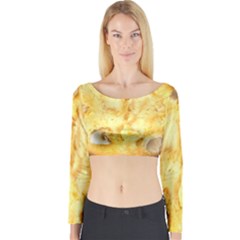 White Chocolate Chip Lemon Cookie Novelty Long Sleeve Crop Top by WaltCurleeArt