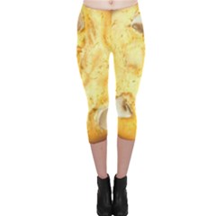 White Chocolate Chip Lemon Cookie Novelty Capri Leggings  by WaltCurleeArt