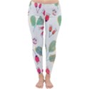 Hand Drawn Flowers Background Winter Leggings  View1