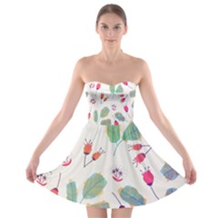 Hand Drawn Flowers Background Strapless Dresses