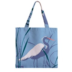 Egret Zipper Grocery Tote Bag by WaltCurleeArt