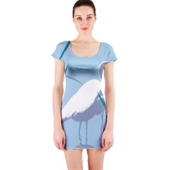 Egret Short Sleeve Bodycon Dress by WaltCurleeArt