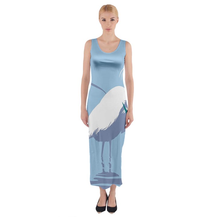 Egret Fitted Maxi Dress