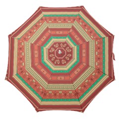 Hand Drawn Ethnic Shapes Pattern Straight Umbrellas