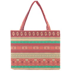 Hand Drawn Ethnic Shapes Pattern Mini Tote Bag