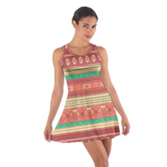 Hand Drawn Ethnic Shapes Pattern Racerback Dresses