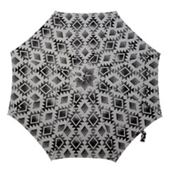 Hand Painted Black Ethnic Pattern Hook Handle Umbrellas (small)