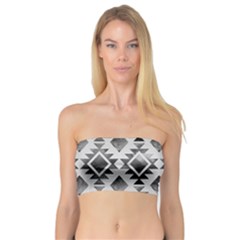 Hand Painted Black Ethnic Pattern Bandeau Top