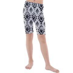 Hand Painted Black Ethnic Pattern Kid s Mid Length Swim Shorts