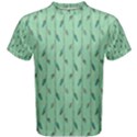 Seamless Lines And Feathers Pattern Men s Cotton Tee View1