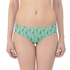 Seamless Lines And Feathers Pattern Hipster Bikini Bottoms