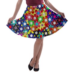 Star Of David A-line Skater Skirt by SugaPlumsEmporium