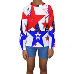 The Patriot Usa Kid s Long Sleeve Swimwear by SugaPlumsEmporium