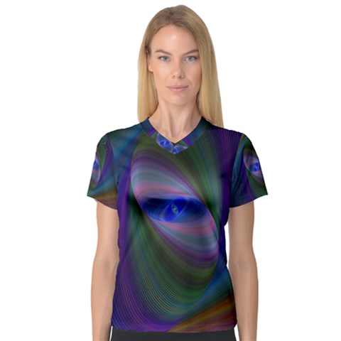 Eye Of The Galactic Storm Women s V-neck Sport Mesh Tee by StuffOrSomething